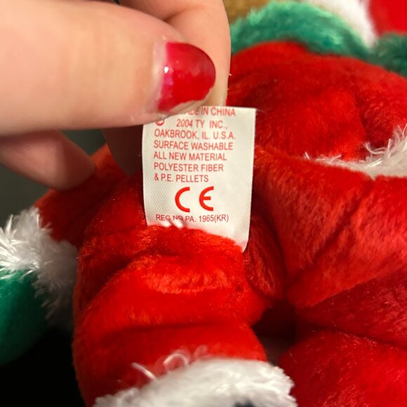 TY BEANIE BABY Kringle The Bear With Tags Retired 2004 Plush 9" - Picture 8 of 8